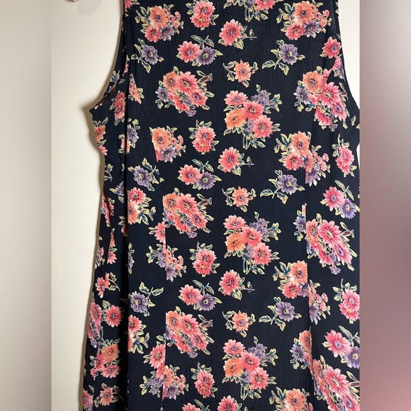 ATLAST & CO. black pink floral vintage 90s dress - Picture 2 of 4